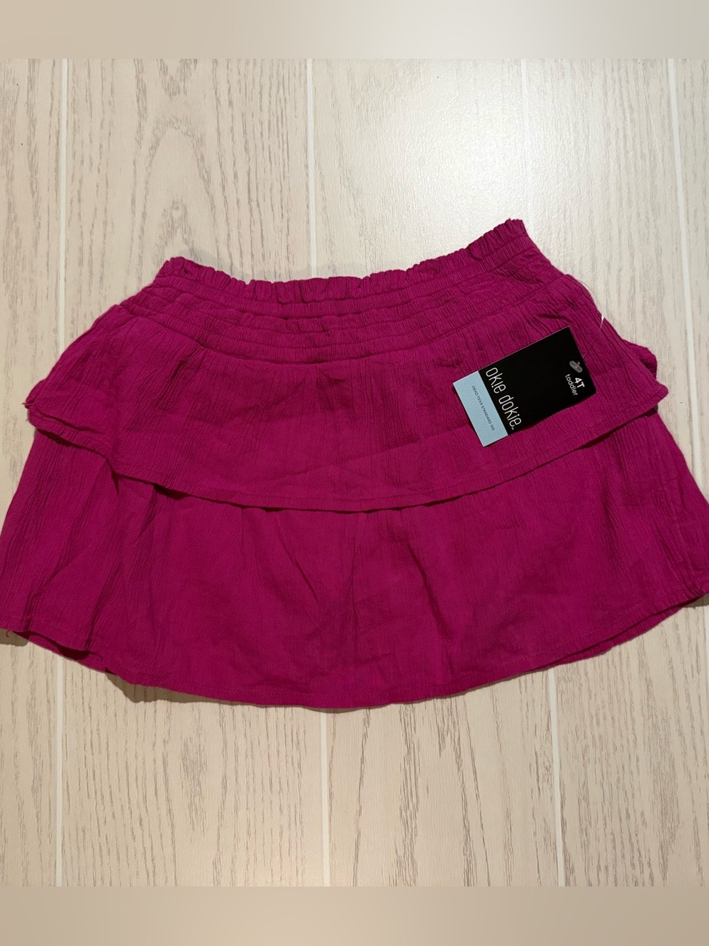 Okie Dokie Toddler Girls 4T Pink Tiered Ruffle Skort NWT